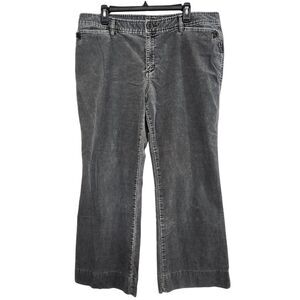 Eddie Bauer Womens Y2K Gray Corduroy Boot Cut Pants Size 16 Winter Fall Cozy